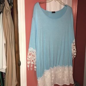 Blue lace boutique shirt